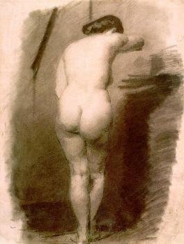 托馬斯 伊肯斯 Study of a Standing Nude Woman 托馬斯 伊肯斯 Study of a Standing Nude Woman